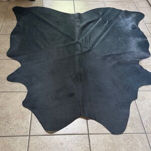 Elegant Blue Natural Cowhide Rug